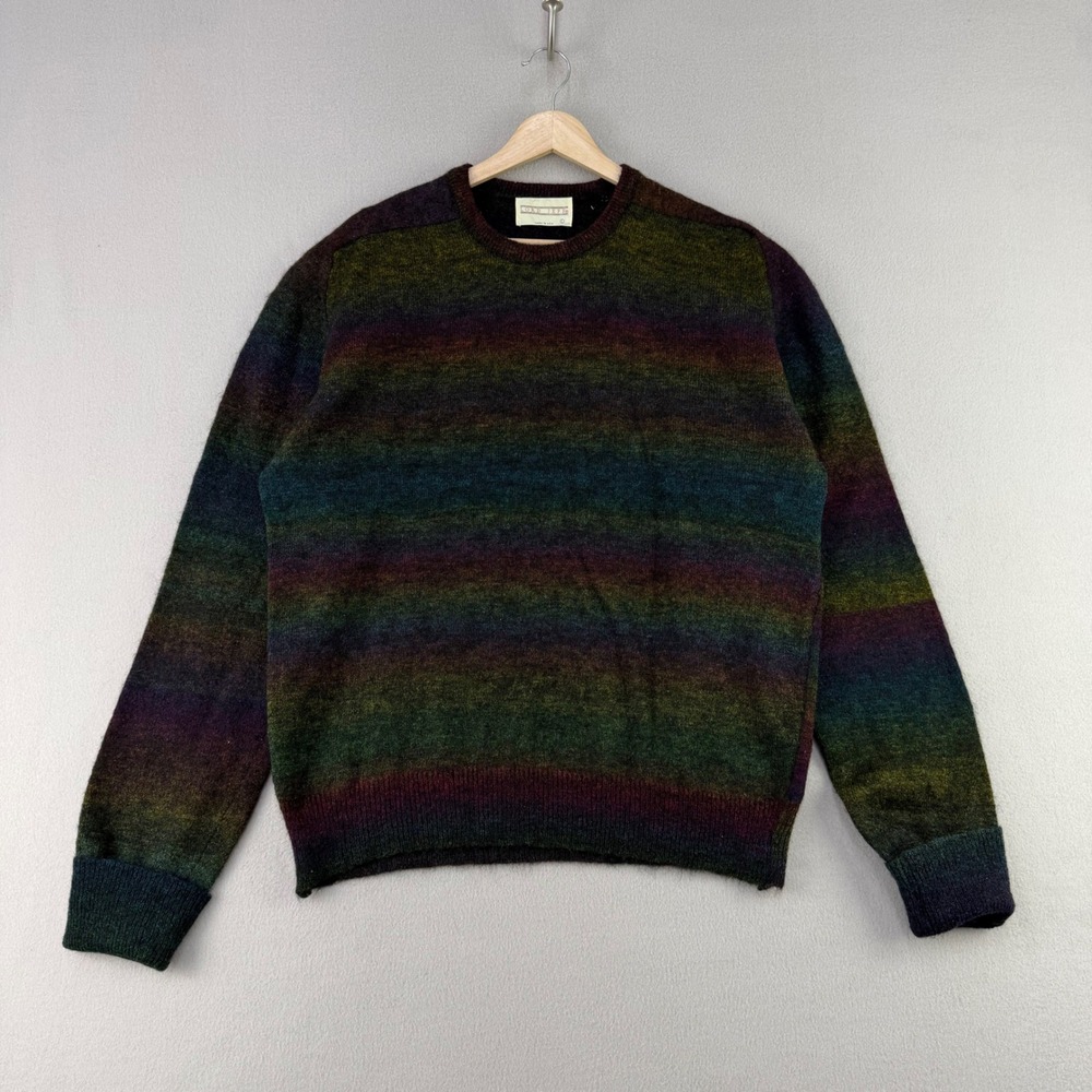 Vintage Lord Jeff Llama Wool Sweater Mens L Striped Knit Crewneck 70s Heritage